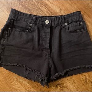 Black Boutique Jean Fringe Shorts